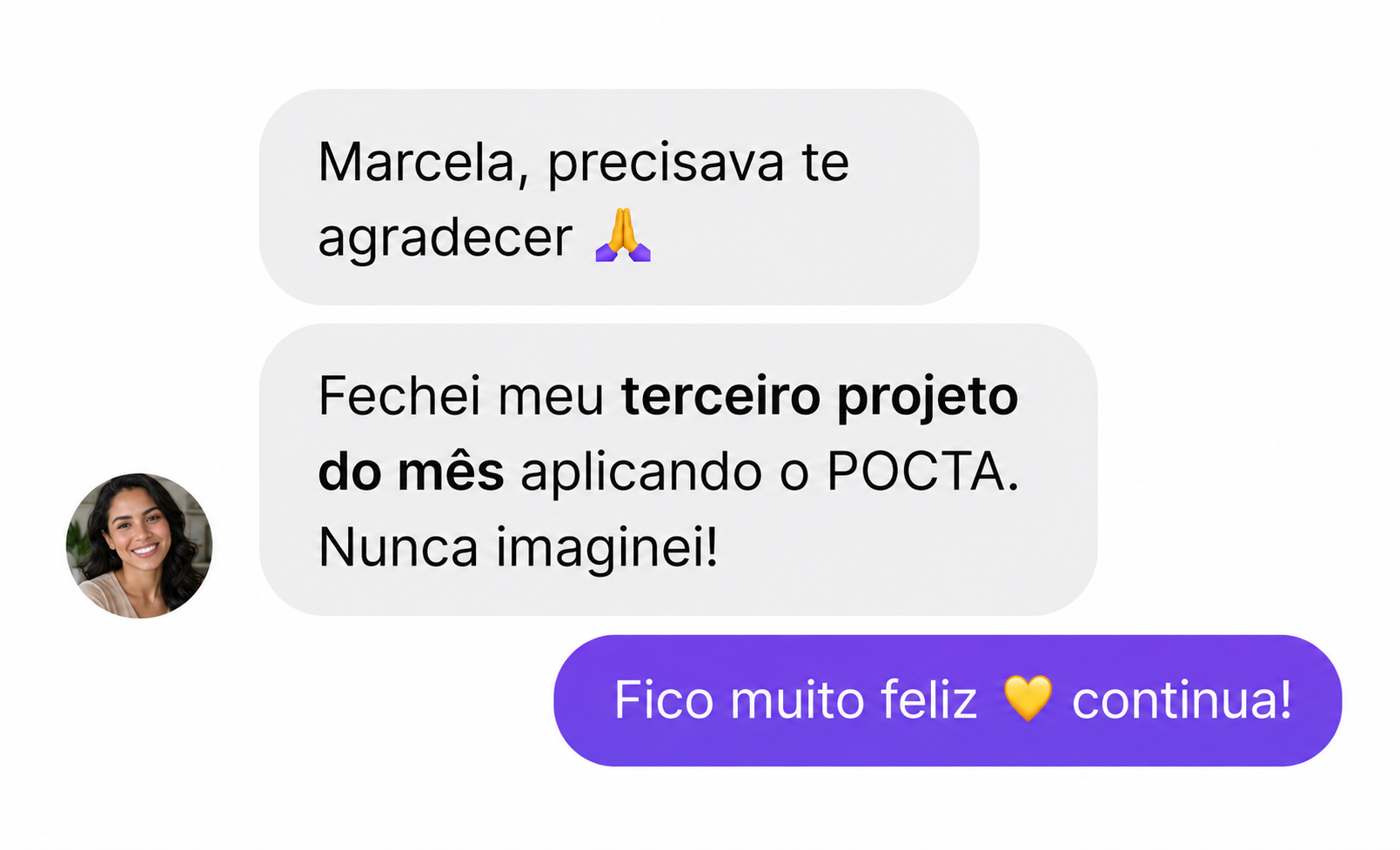 Print de depoimento no Direct do Instagram